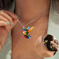 Bellissima Collana a Forma di Colibrì con Orecchini Bonus – Offerta a Tempo Limitato