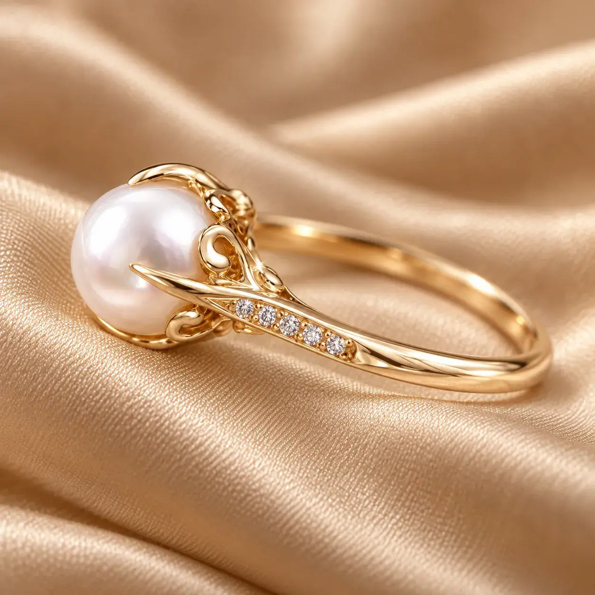 Anello Delicato in Perle e Cristalli