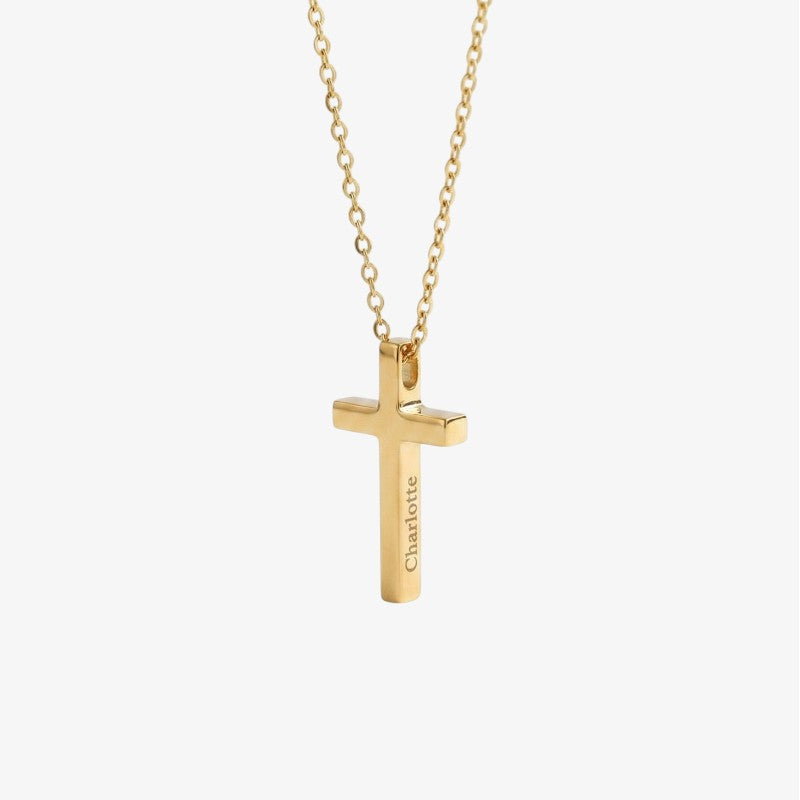 Éternelle™ - Collana con pendente a croce incisa su misura