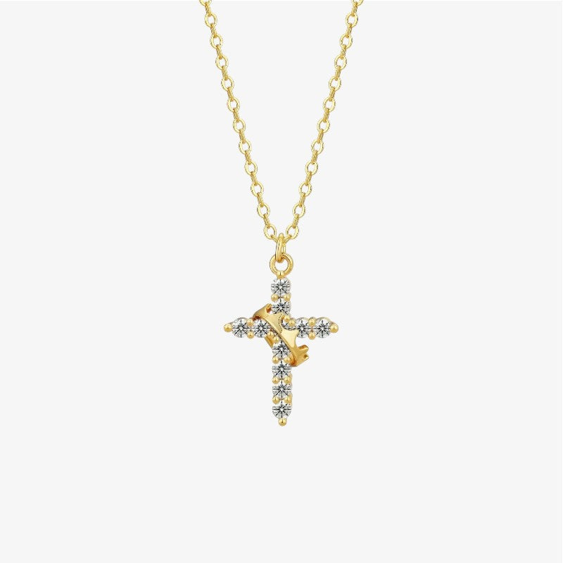 Pietà™ - Collana con Pendente Croce Coronata