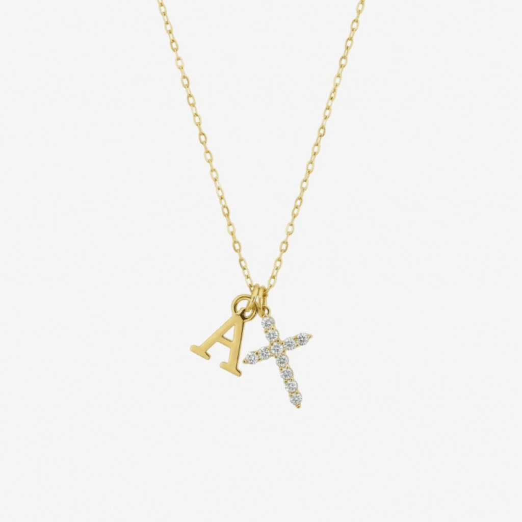 Cherubine™ - Collana con Croce in Cristallo Personalizzata