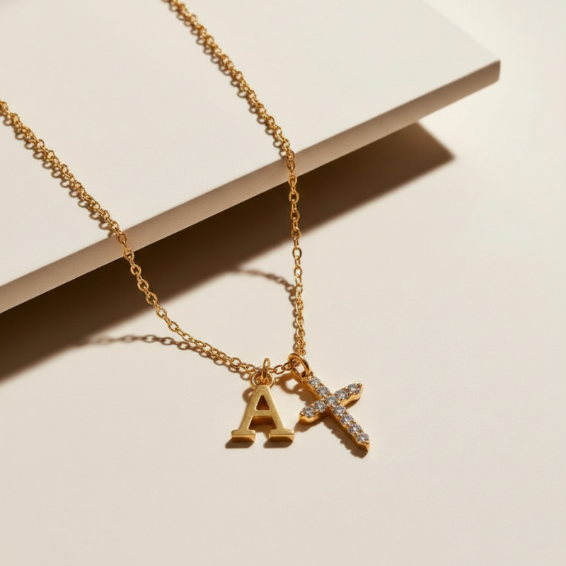 Cherubine™ - Collana con Croce in Cristallo Personalizzata