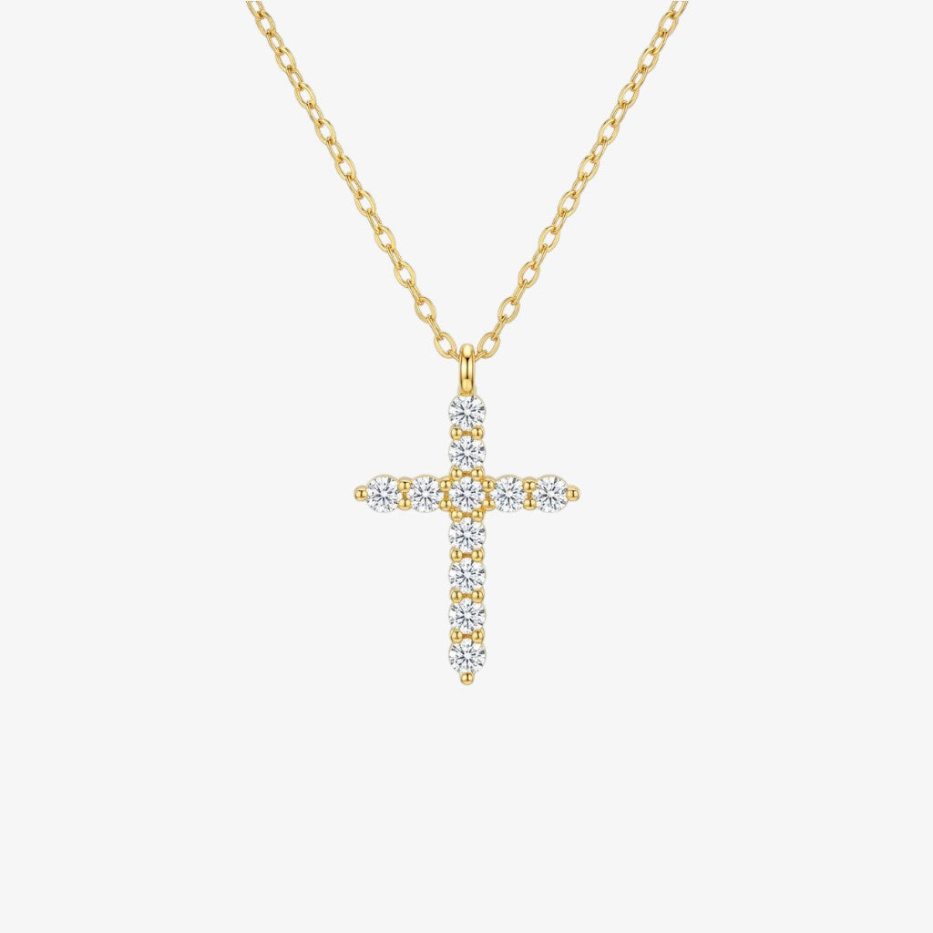 Gloria™ - Elegante Collana con Pendente a Croce in Cristallo
