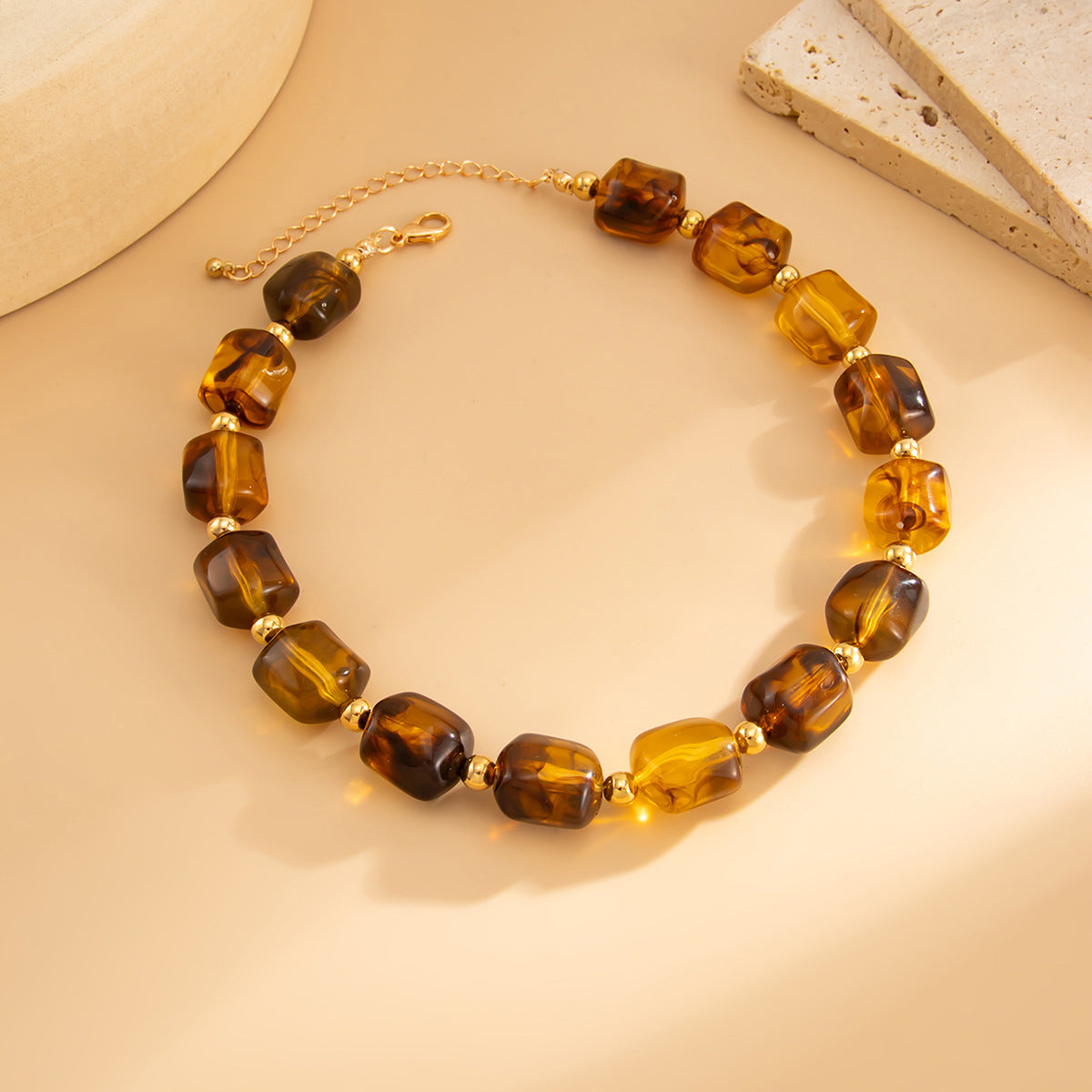 Collana Beaded Asimmetrica Geometrica Bohemienne