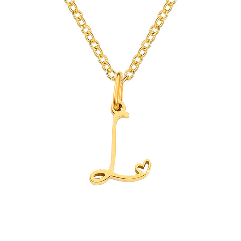 Collana con Iniziale a Forma di Cuore | Oro