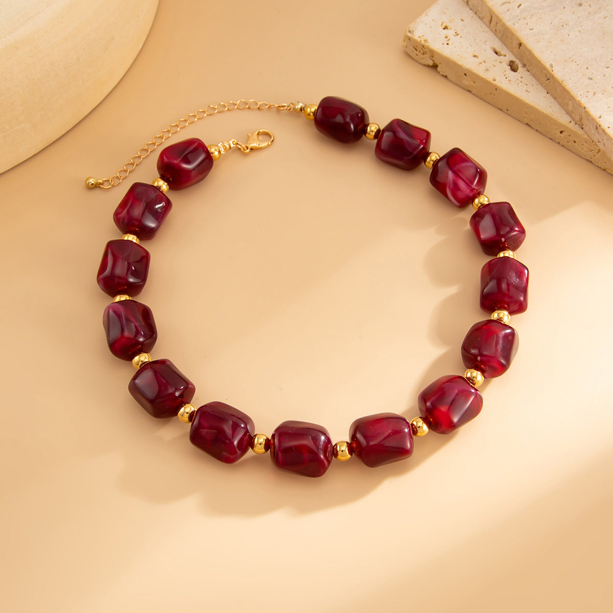 Collana Beaded Asimmetrica Geometrica Bohemienne