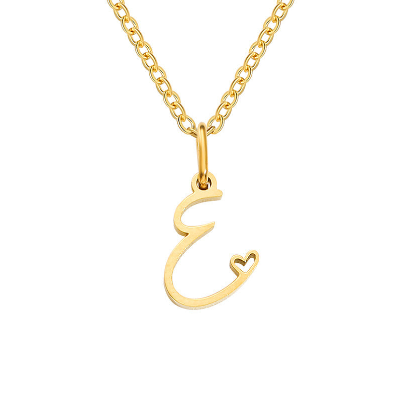 Collana con Iniziale a Forma di Cuore | Oro