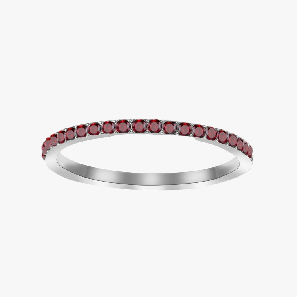 Anello in Argento con Rubino Pavé