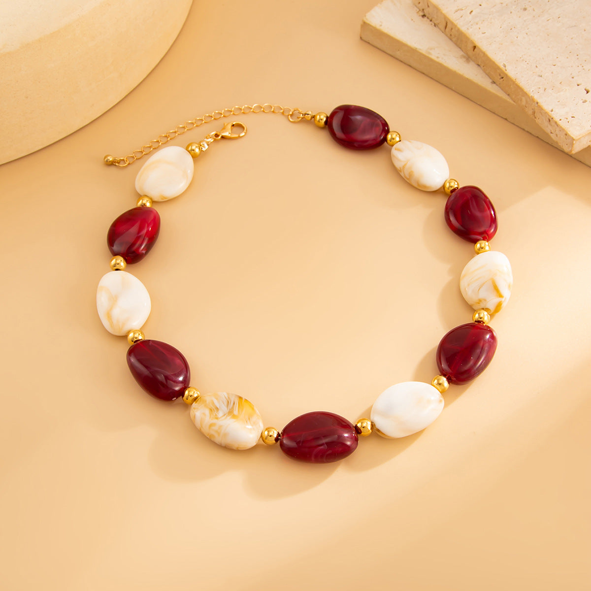 Collana Beaded Asimmetrica Geometrica Bohemienne