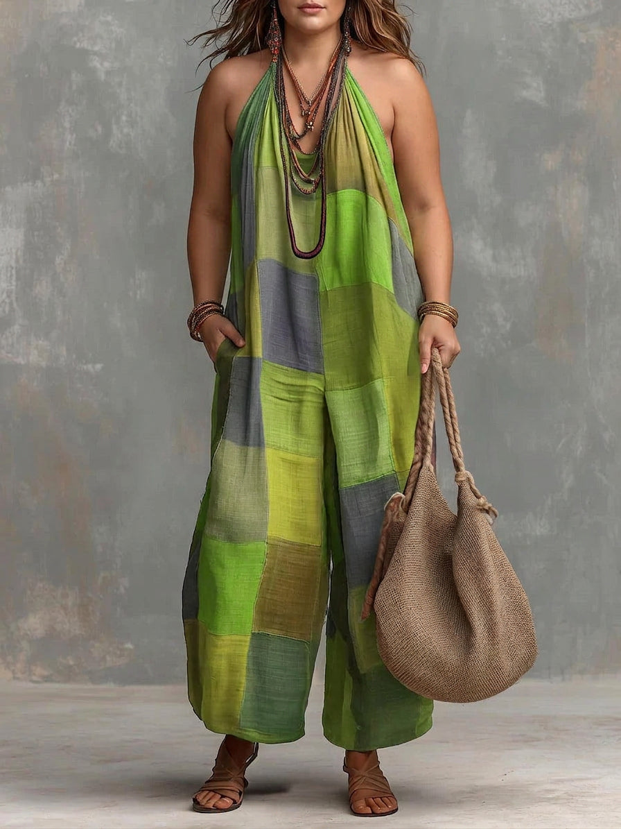 Vittoria™ - Elegante Tuta Patchwork da Resort