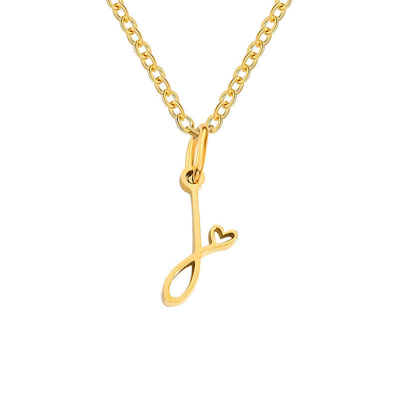 Collana con Iniziale a Forma di Cuore | Oro