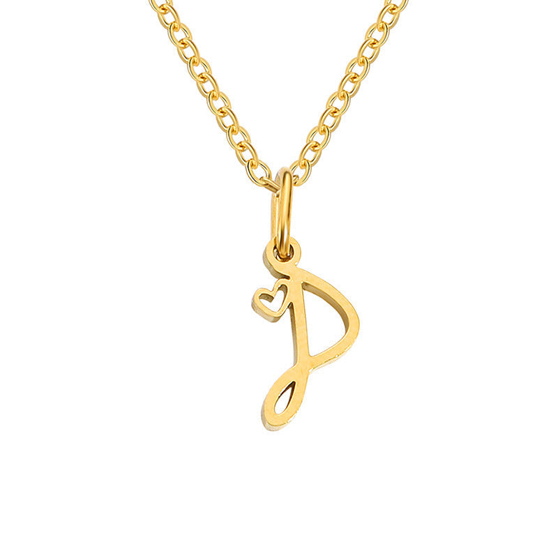 Collana con Iniziale a Forma di Cuore | Oro