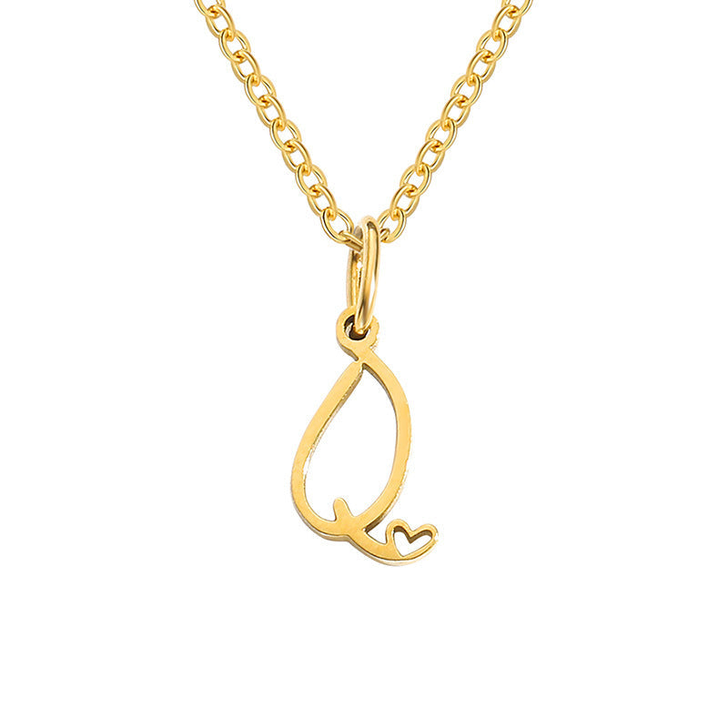 Collana con Iniziale a Forma di Cuore | Oro