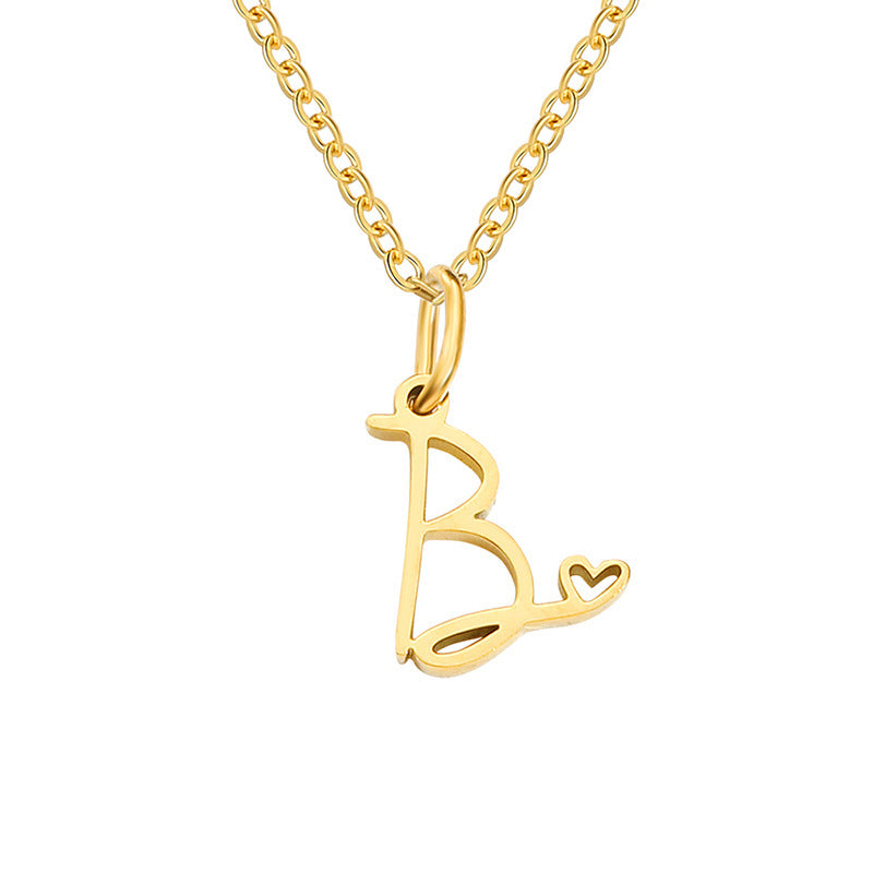 Collana con Iniziale a Forma di Cuore | Oro