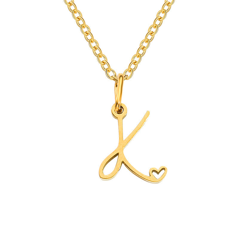 Collana con Iniziale a Forma di Cuore | Oro