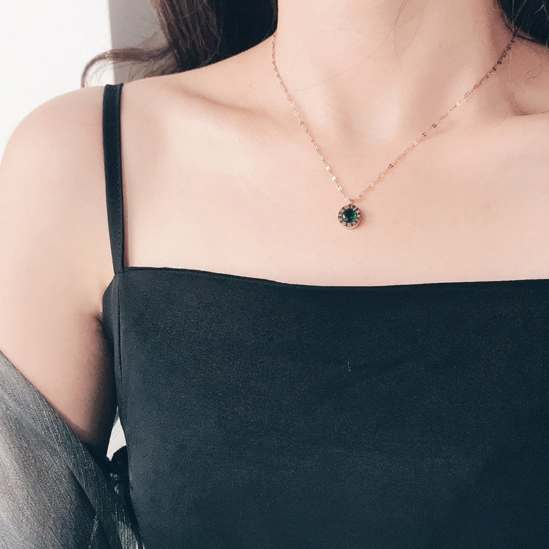 Aloro™ - Collana con Pendente Verde Smeraldo