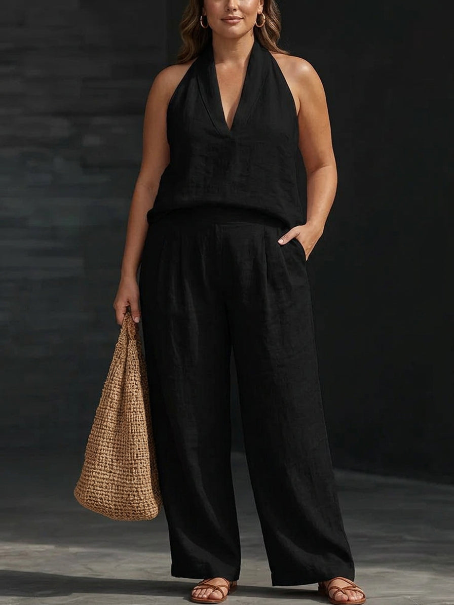 Carlotta™ - Completo Senza Maniche con Pantaloni a Gamba Larga