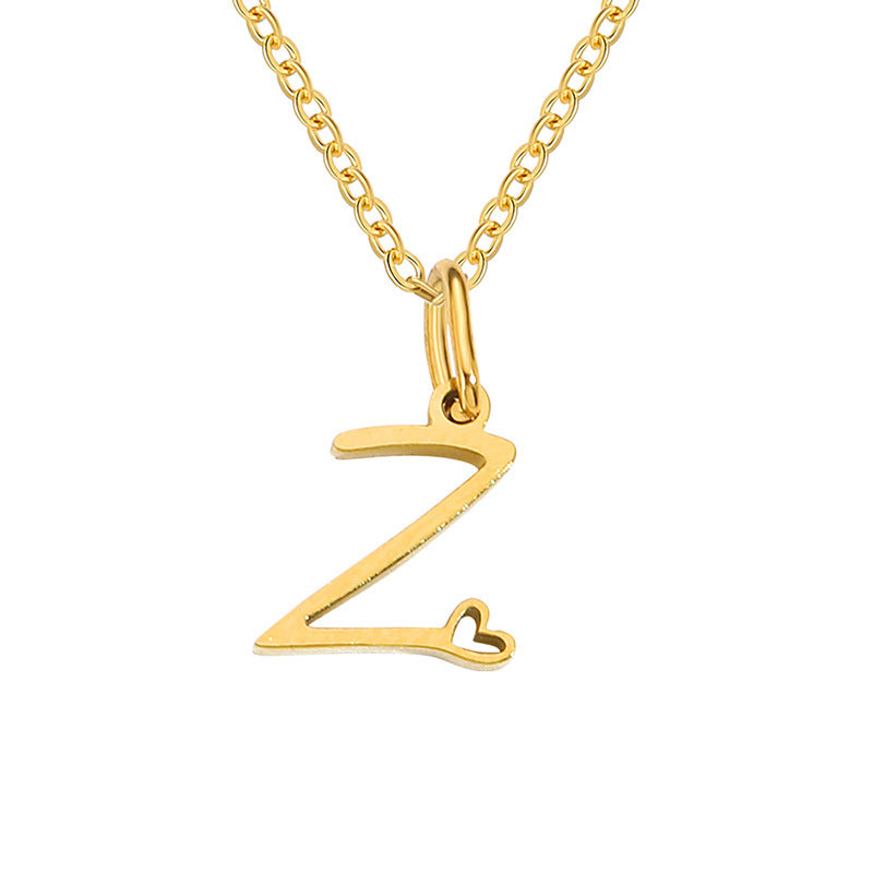 Collana con Iniziale a Forma di Cuore | Oro