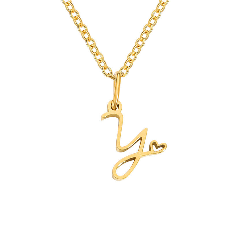 Collana con Iniziale a Forma di Cuore | Oro