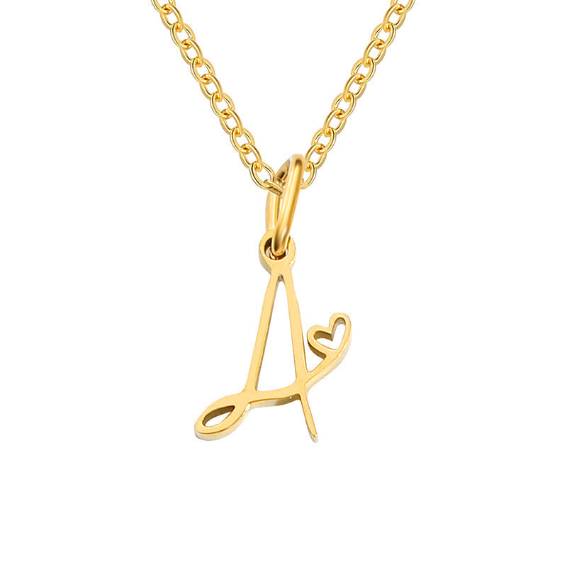 Collana con Iniziale a Forma di Cuore | Oro