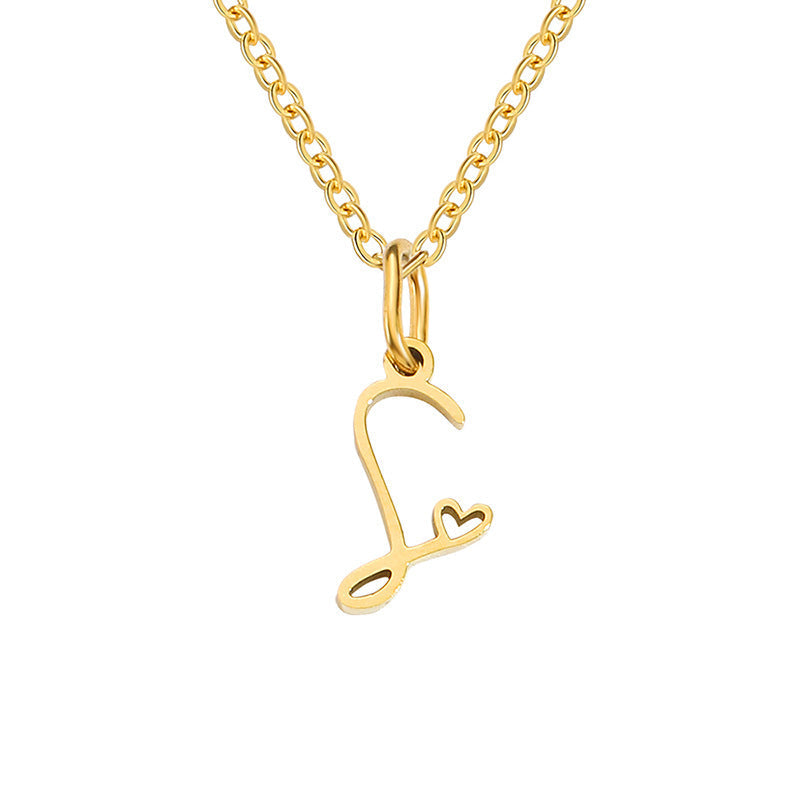 Collana con Iniziale a Forma di Cuore | Oro