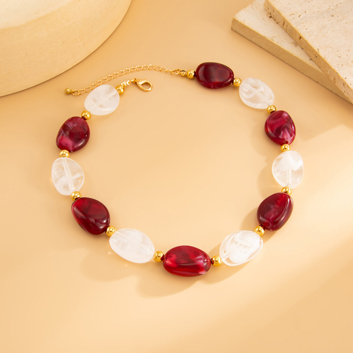 Collana Beaded Asimmetrica Geometrica Bohemienne