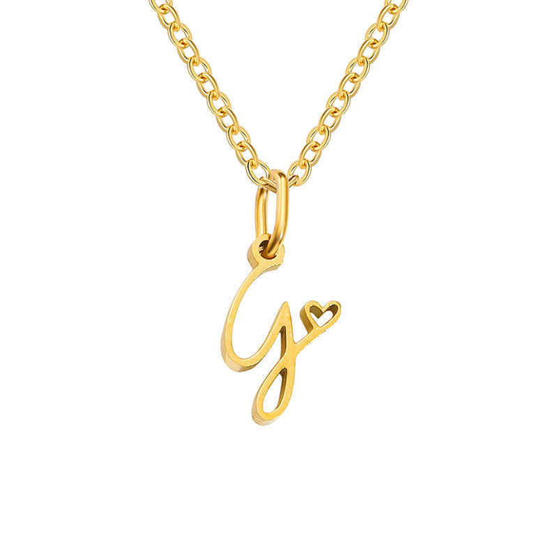 Collana con Iniziale a Forma di Cuore | Oro