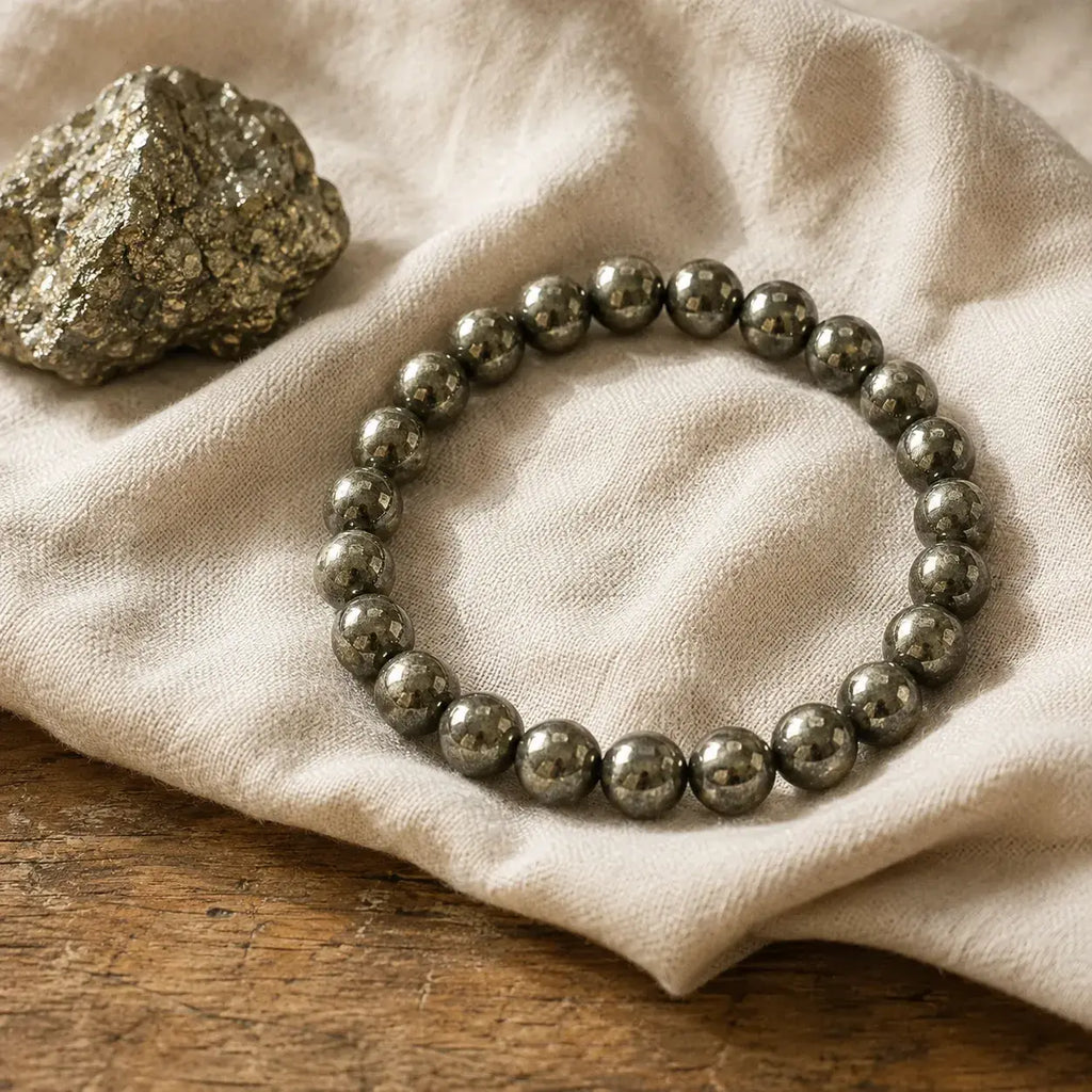 Bracciale in Pirite per Fiducia, Forza di Volontà e Abbondanza