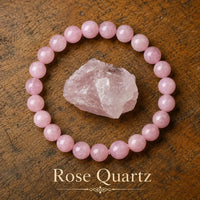 Bracciale in Quarzo Rosa per Amore, Amore di Sé e Guarigione Emotiva