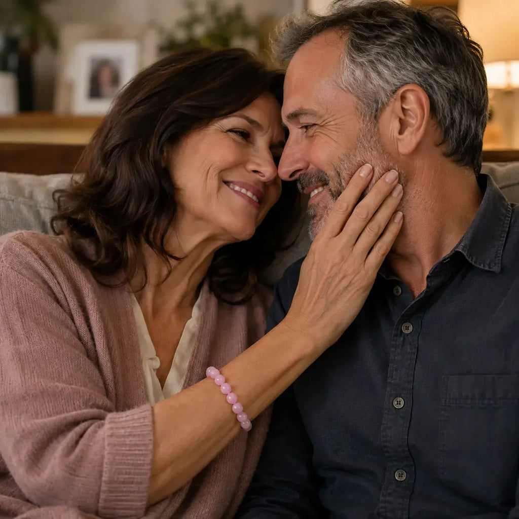Bracciale in Quarzo Rosa per Amore, Amore di Sé e Guarigione Emotiva