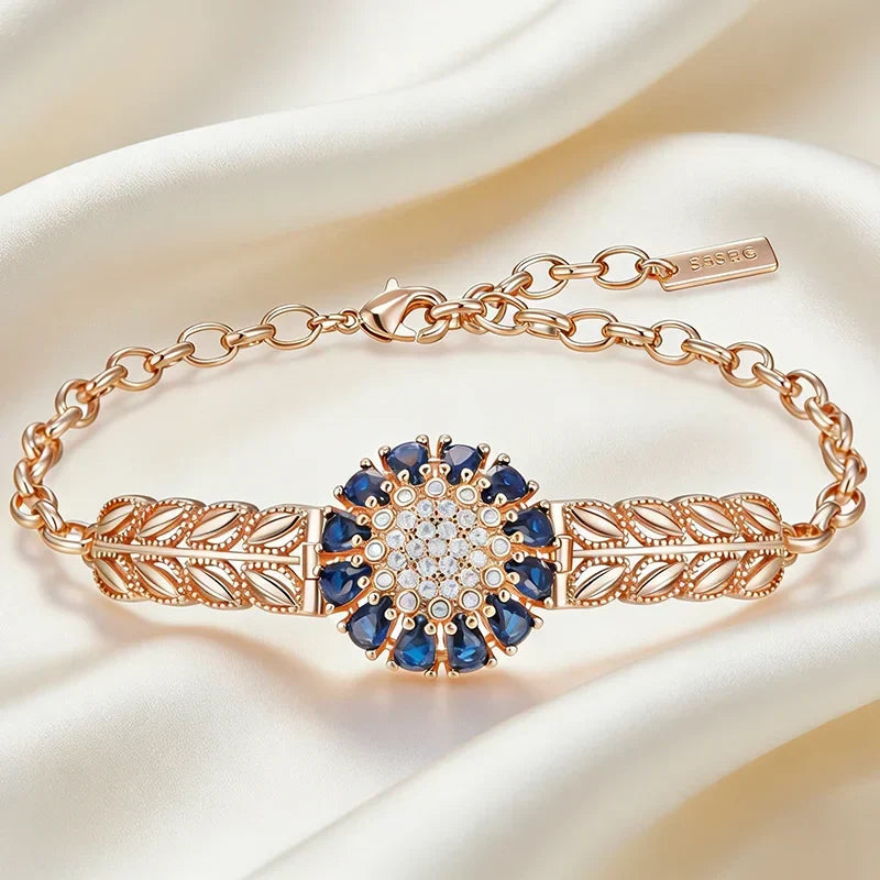 Esclusivo bracciale con cristallo di zirconia blu