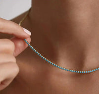 Ilaria™ - Collana Retrò in Oro con Gemma Turchese