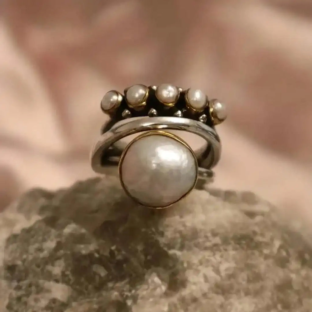 Anello in Perla Orbit Argento Classico