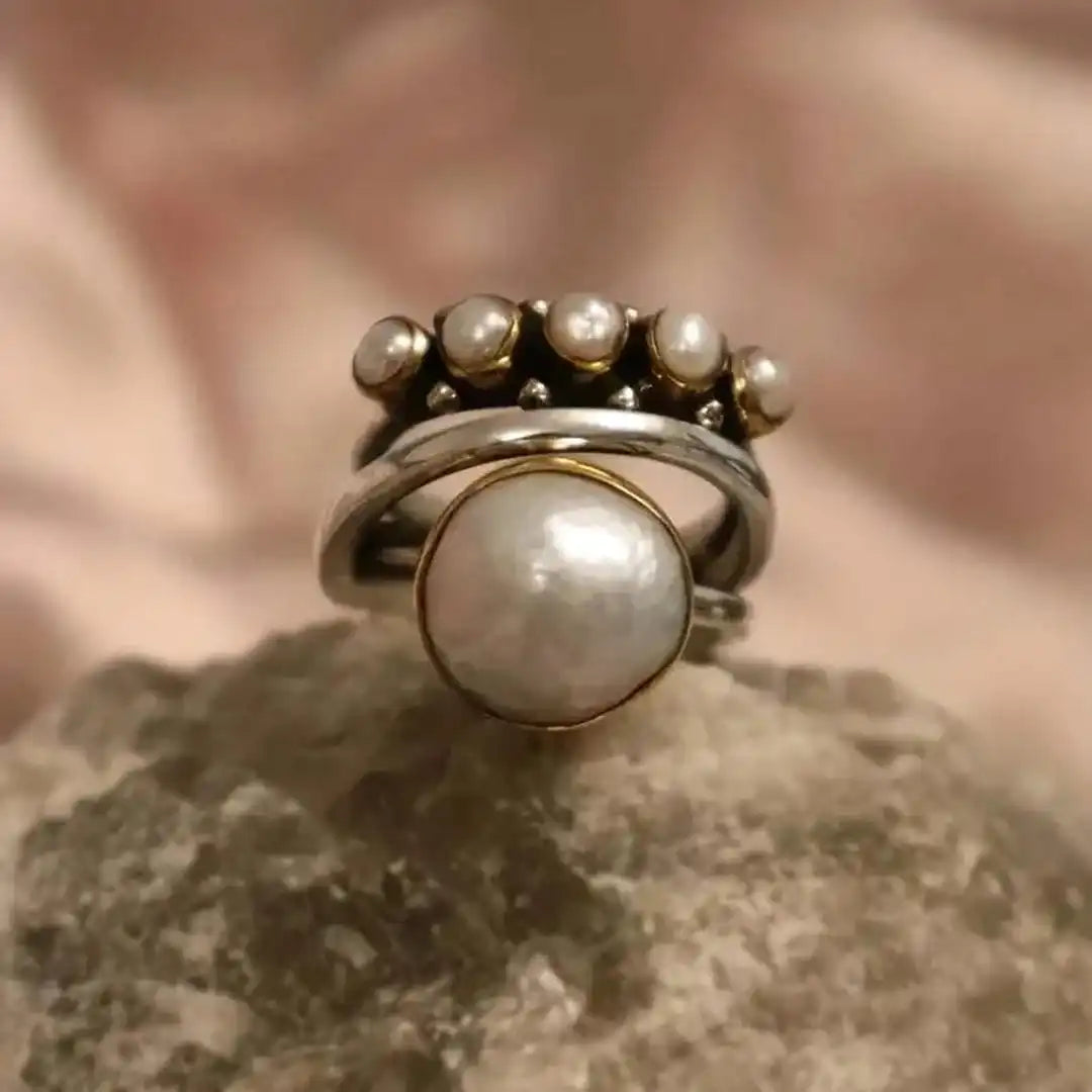 Anello in Perla Orbit Argento Classico