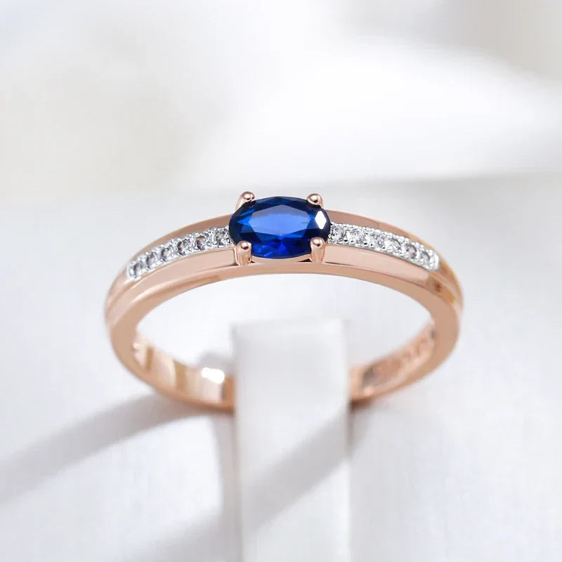 Anello vintage con accento bagliore di zaffiro