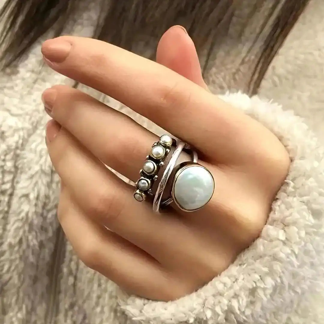 Anello in Perla Orbit Argento Classico