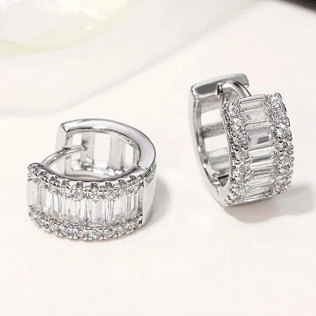 Orecchini a cerchio Mini Baguette Zirconia