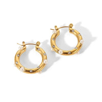 Orecchini a Cerchio in Oro con Zirconi Brillanti