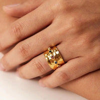 Anello Vintage in Zirconia Cubica Dorata