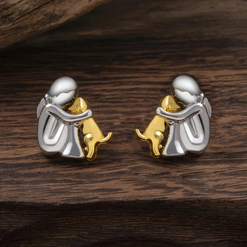 Orecchini a Pugno Bicolore Argento e Oro