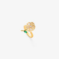 Maeve™ - Anello a spirale con fiore a foglia e smeraldo Oro