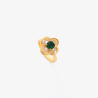 Tessa™ - Anello girevole Clover Halo con smeraldo Oro