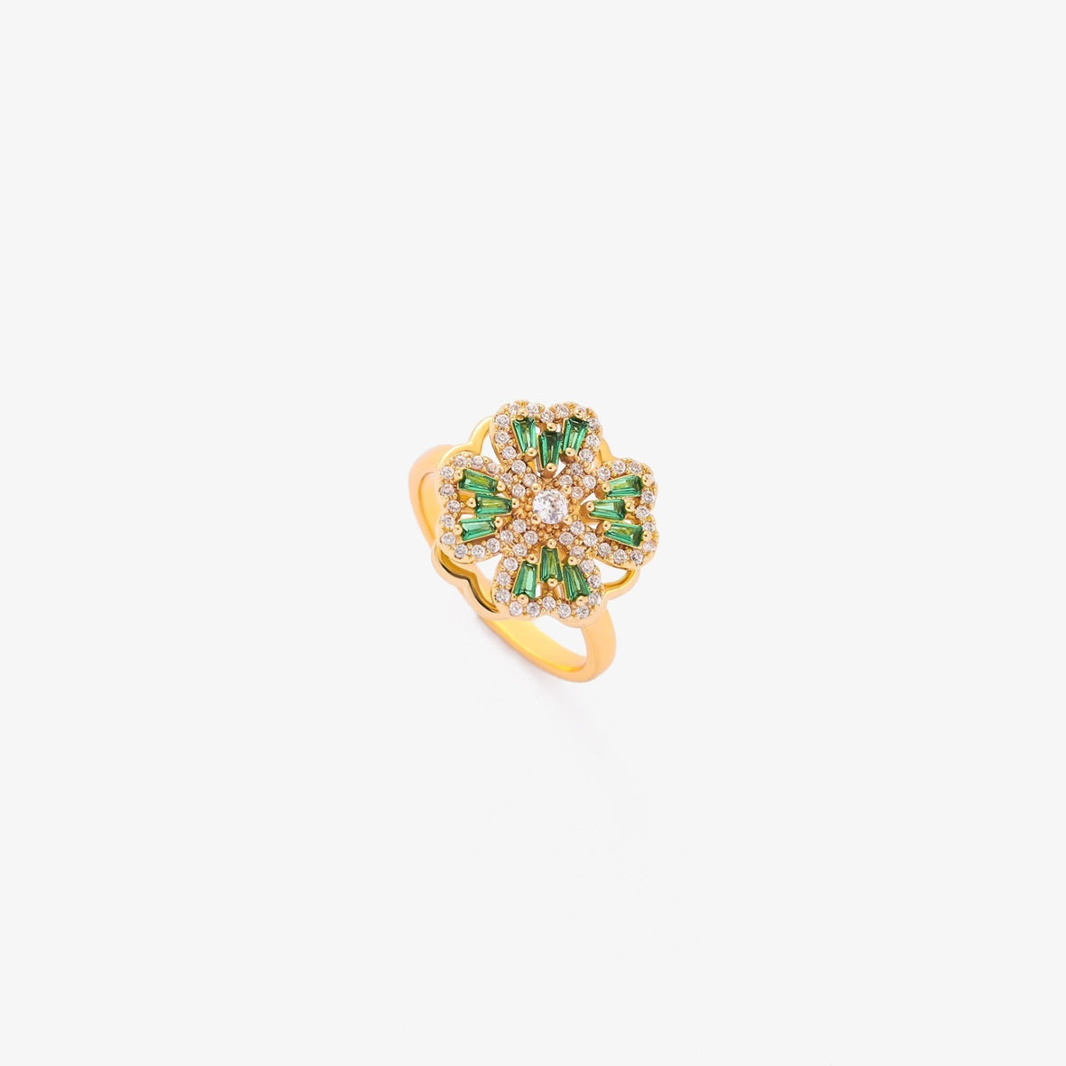 Latisha™ - Anello girevole Clover Smeraldo Oro