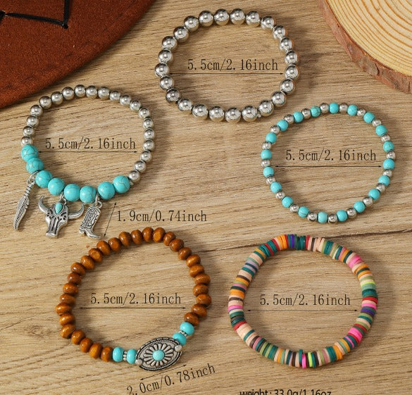 Mirella™ - Collezione di Bracciali Boho con Perline Turchesi