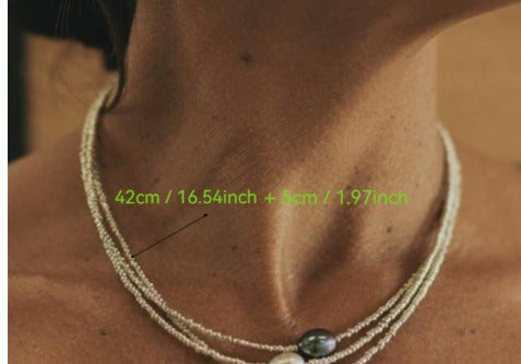 Collana Multi-Strato con Perle Barocche