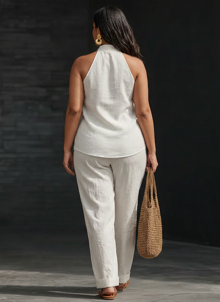 Carlotta™ - Completo Senza Maniche con Pantaloni a Gamba Larga