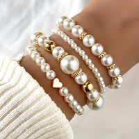 Set di Braccialetti a Strati di Perle da 4