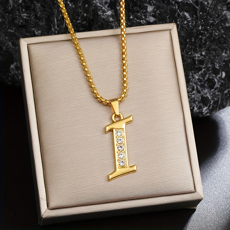 Collana con Iniziale in Cristallo | Oro