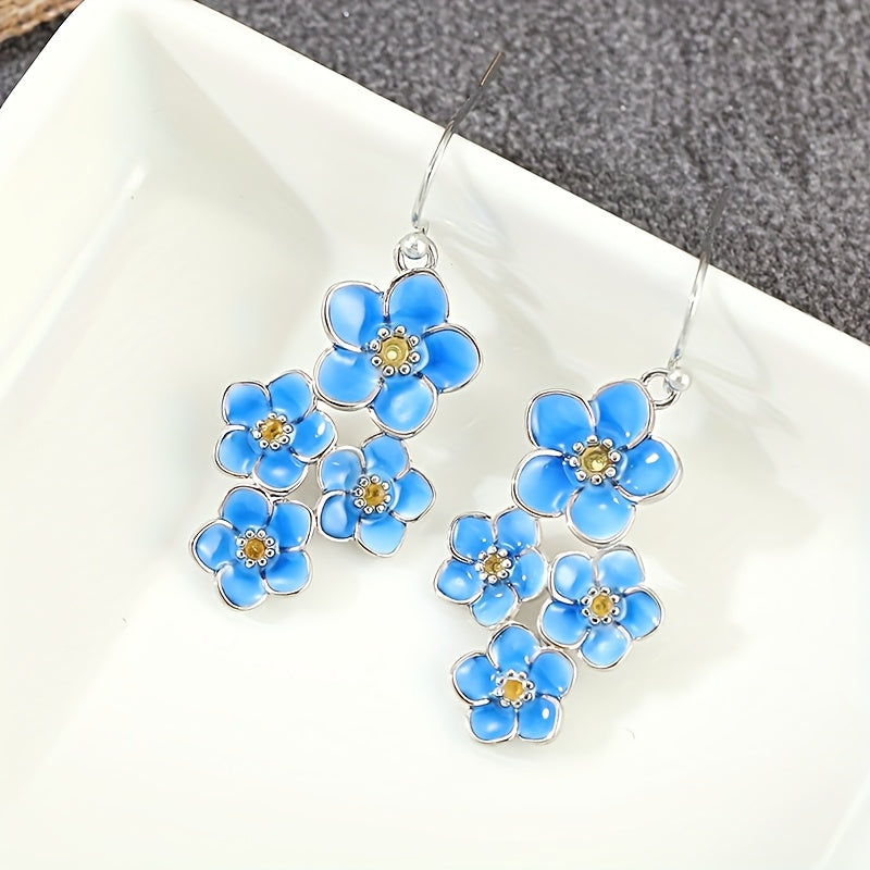 Orecchini Pendenti Vintage Bohemien in Smalto Blu