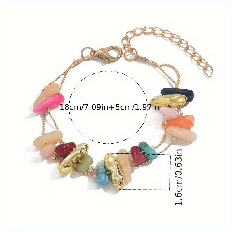 Bracciale Boho con Charm e Perline Multicolore